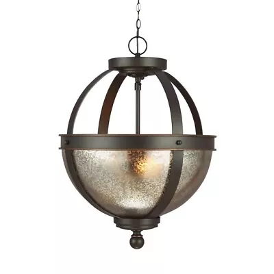 Sea Gull Lighting Sfera Autumn Bronze Transitional Mercury Glass Bowl Pend Light • $80