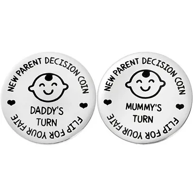 Parent Making Decision Coin Mummy Or Daddy Turn Baby Shower Pregnancy Gift • £3.99