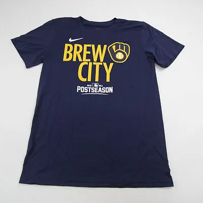 Milwaukee Brewers Nike Dri-Fit Short Sleeve Shirt Men's Navy New • $22.74