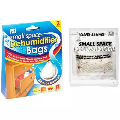 151 Small Space Dehumidifier Bags Sachet Pack Mould Mildew Damp Wardrobe Drawers • £2.69