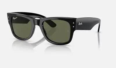 Ray-Ban Mega Wayfarer Polarized Polished Black/Green 51mm Sunglasses RB0840S 901 • $139.98