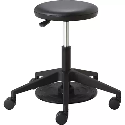 Safco Lab Stool With Foot Pedal - Vinyl Seat - Black Chrome - 1 Each • $194.99