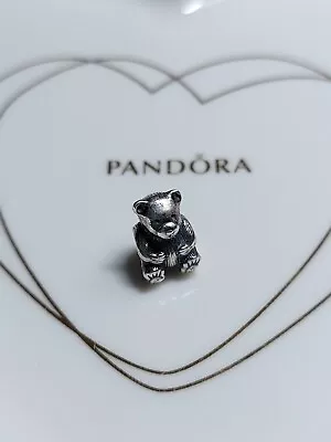 Genuine Pandora Silver Solid Cute Cuddly Teddie Bear Charm 925 ALE • £10