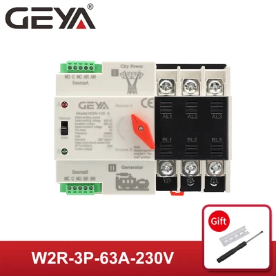 £57.16 • Buy GEYA Automatic Transfer Switch Dual Power 3P 100A 230V 50Hz Grid To AC Generator
