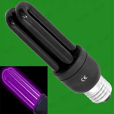 £9.99 • Buy 15W UV Blacklight E27 CFL Security Forensics Light Bulb ES Disco Party Lamp