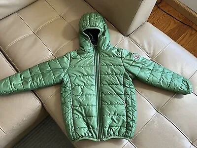 Authentic MONCLER Boys Down Puffer Jacket With Attached Hood Size 7-8 Y Green • $150