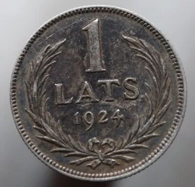 1 Lats 1924 - Latvia KM #7 Silver Coin -  R740  • £9.63