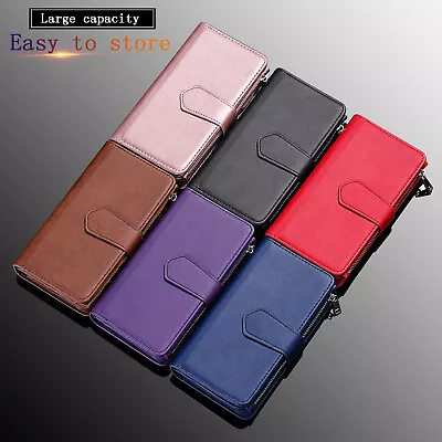 Case For IPhone 11 12 7 8 Plus Two-in-one Zipper Leather Flip Wallet Case Cover  • $17.59
