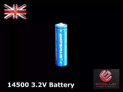14500 300mAh 3.2V Battery AA LiFePO4 Lithium Rechargeable Solar Light Batteries • £3.99