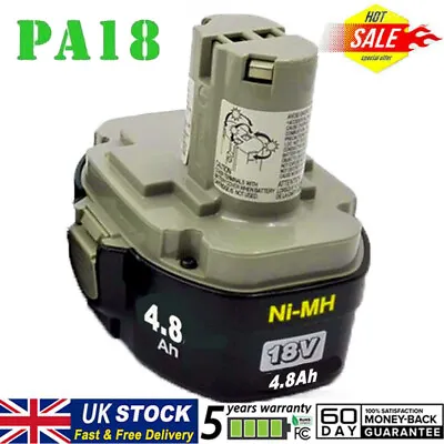 4.8Ah For Makita 18V NI-MH Battery PA18 1822 1823 1833 1834 8391D 4334D 194158-6 • £14.89