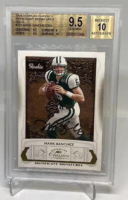 2009 Donruss Classics GOLD Mark Sanchez Auto RC  Rookie /250 BGS 9.5/10 • $112