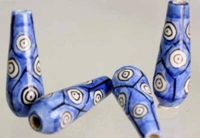 £6.50 • Buy Peruvian Hand Painted Ceramic* BEADS *Glazed TEARDROP   V068