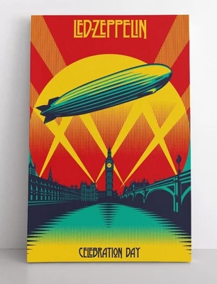 $194.99 • Buy Vintage Led Zeppelin Concert Poster Print On Framed Canvas Wall Art Classic Rock