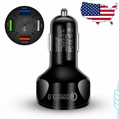 4 Port USB Fast Quick Car Charger QC 3.0 For Truck Samsung IPhone Android Phone • $5.99