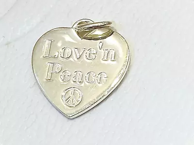 Thomas Sabo Sterling Silver Love And Peace Inscribed Heart Pendant • $49