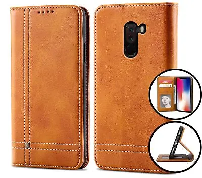 Xiaomi Pocophone F1 Pu Flip Leather Wallet Case Card Slot Kickstand Magnet • $8.50