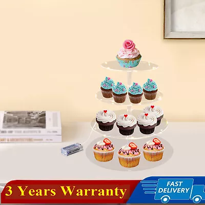 4-Tier Cupcake Stand Cake Dessert Wedding Event Party Display Rack W/ LED Light • $20.90