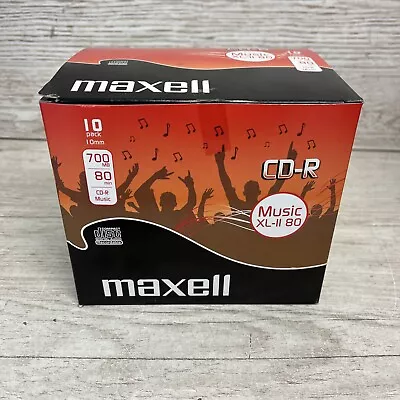 Maxell CD-R Music XL-II 80 700mb/80mins Audio Blank Recordable CD-R 10 Pack New • £14.50