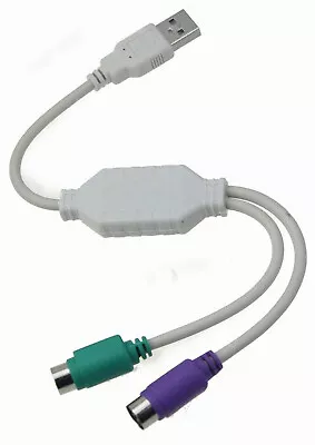 $28.11 • Buy Dual PS/2 Keyboard & Mouse Convert Old PS2 To USB Adaptor Passive Adapter For PC