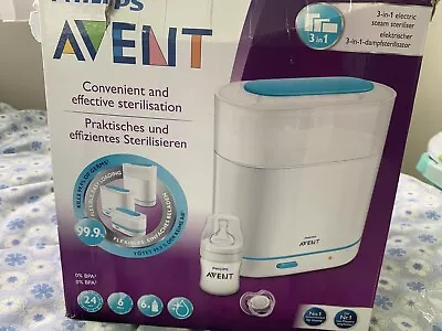 $50 • Buy Philips AVENT 3 In 1 Electric Steam Steriliser For Baby Bottles