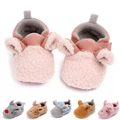 Infant Slippers Fleece Warm Shoes Indoor Toddler Winter Cozy Crib Shoe Soft Sole • $12.97