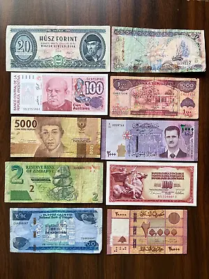 Premium Selection Of 10 Assorted World Banknotes Mixed Foreign Paper Money • $10.95