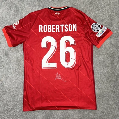 £160 • Buy Andy Robertson Signed Liverpool 2021/22 Champions Leafue Final Shirt With COA