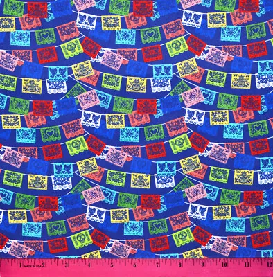 Papel Picado Fabric - HALF YARD 100% Cotton Hispanic Cinco De Mayo Latino Mexico • $8.98