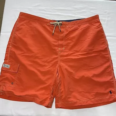 Polo Ralph Lauren Big Mens Swim Trunks Board Shorts Size 3XB Orange Pony Logo • $24.21