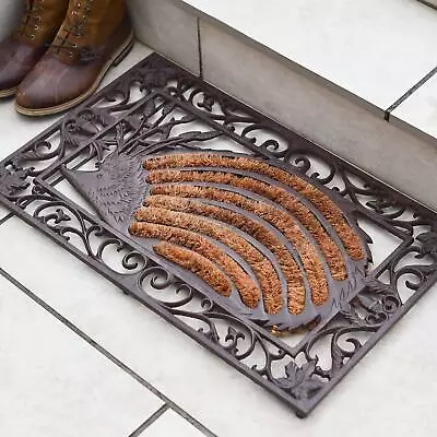 Cast Iron 2-in-1  Harry The Hedgehog  Rectangular Doormat & Boot Scraper • £49