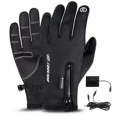 Motorcycle Heated Gloves With 3 Level 4000Mah Rechargeable Battery Powered Heati • $16.23