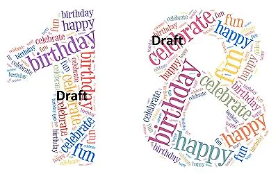 18th Birthday 21st Any Age Word Art  Personalised Birthday Present. • £1.50
