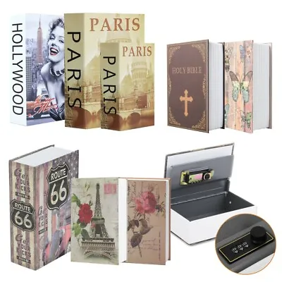£12.99 • Buy 2 Sizes Hidden Security Cash Money Storage Lock Secret Dictionary Book Safe Box
