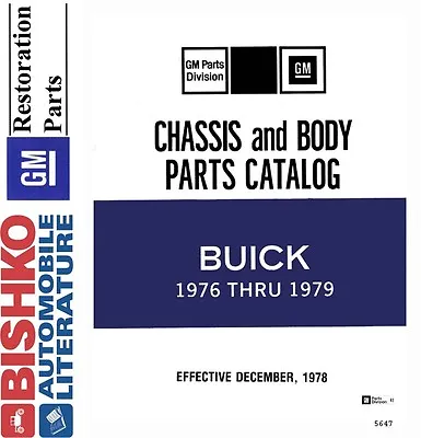 1976 1977 1978 1979 Buick Part Numbers Book Catalog List CD Interchange Drawings • $37.99