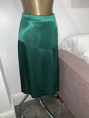 Zara Satin Finish Green Midi Skirt  Size S • £5.99