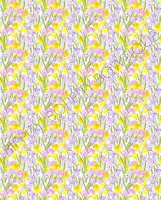 Gorgeous  Mothers Day Daffodils   Printed Canvas Fabric Sheet..hair Bows • £2.20