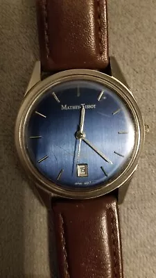 Mathey-Tissot Classic Quartz Blue Dial Men's Watch V377 Leather Strap • $34.99