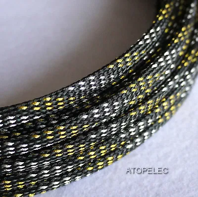 5M TIGHT Braided PET Expandable Sleeving Cable Wire Sheath Mesh Loom 2-16mm Wide • $6.68