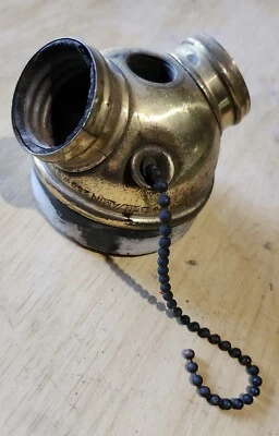 $35 • Buy Antique Vintage Benjamin Double 2 Cluster Brass Porcelain Light Socket Fixture