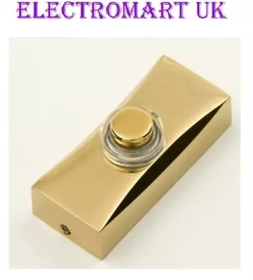 Door Bell Chime Bell Push Press Button Metal Body Polished Brass Gold • £12.90