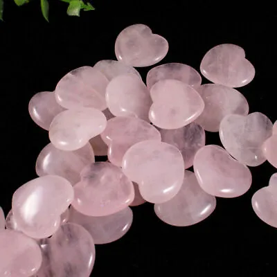 £6.89 • Buy 10PC Heart Shaped Natural Rose Quartz Crystal  Love Stone Healing Pink Gemstone 
