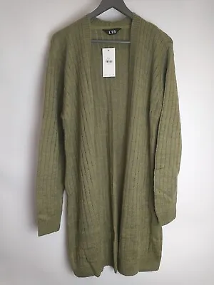 Long Tall Sally Longline Cardigan - Green - UK 8-10 **** Ref V43 • £25.99