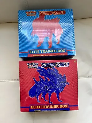Pokemon Sword And Shield ETB Zacian & Zamazenta Elite Trainer Boxes - SET OF 2 • $145.95