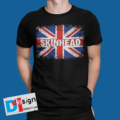 Skin Head T-shirt Union Jack 80s Cool Retro Gift Tee Punk Fight Skinhead Skins • £9.99