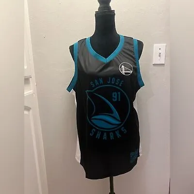 San Jose Sharks/Golden State Warriors Mash Up Jersey 2023 Color Black And BlueXL • $30