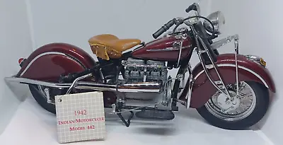 Franklin Mint 1942 442 Indian Motorcycle Maroon 1/10 Bike • $49.99