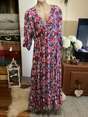 LITTLE PARTY DRESS Hippie Boho Floral Maxi Dress Size 18 • $49