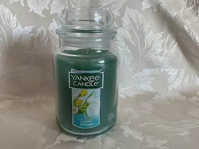 Yankee Candle “Happy Spring” 2018 Pour Large Jar White D/Field Label From USA • £24.95