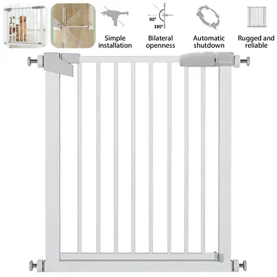 Baby Safety Gate Home Pet Dog Barrier Stair Safe Secure Doorway Guard 76-83cm UK • £26.95