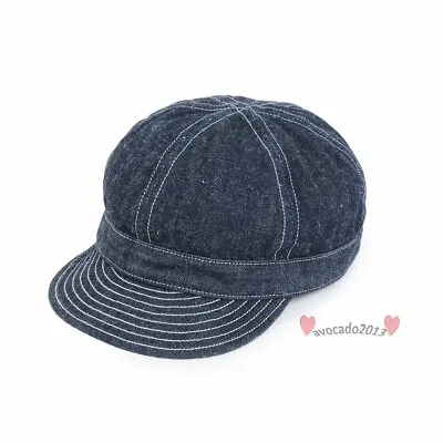 Vintage Engineer Cap Men's Work Cap 11.5oz Selvedge Denim Hat Casual Cap • $53